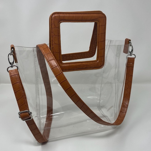 Bags Multicarry Clear Bag With Blue And White Striped Interior Bag